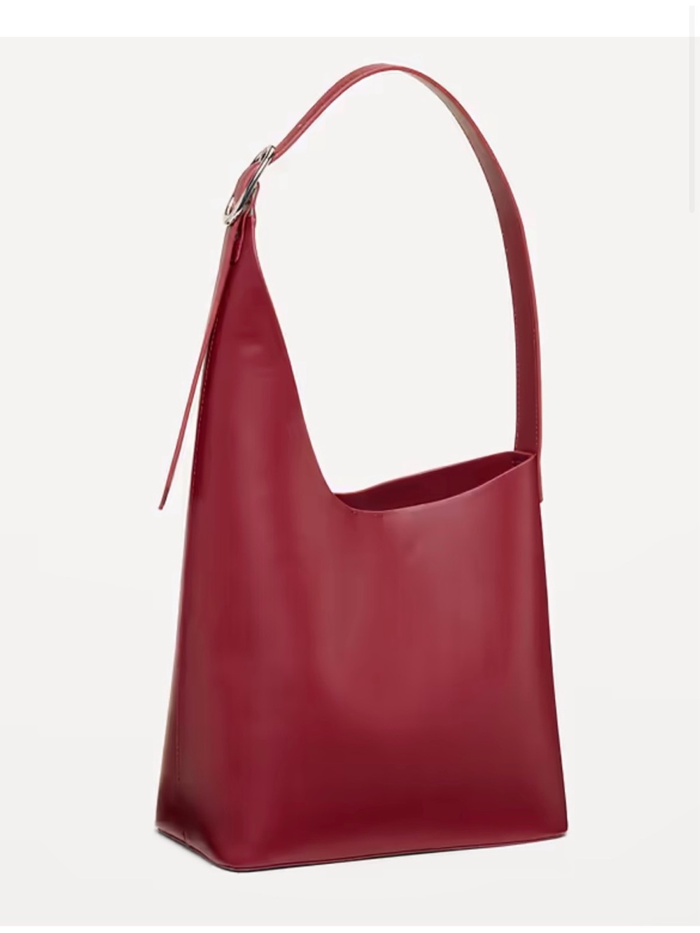 • NWT • OLD NAVY • Deep Red Asymmetrical Women's Faux Leather Shoulder Bag - Picture 2 of 12
